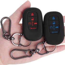 Kyhodsgn Key Fob Cover for Honda 2025 2024 2023 2022 CRV HRV Civic Accord Pilot Sport SI EX EX-L Touring, 2Pcs Soft Silicone 5Button Remote Key Protector