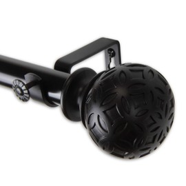 Rod Desyne 1" Odelia Curtain Rod, 120-170", Black