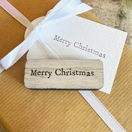 Luck and Luck Merry Christmas Wooden Rubber Stamp, DIY Christmas Crafts, Gift Tags, Scrapbooking Stamps, Christmas Wooden Stamp D4