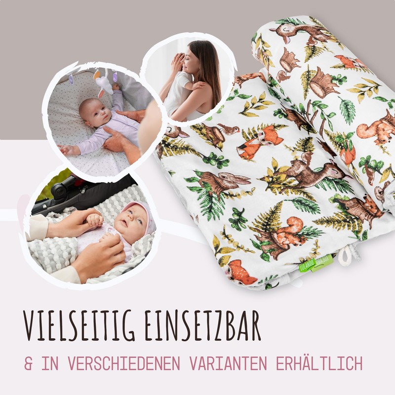 LULANDO® Baby Blanket 100 x 75 cm Cuddly Blanket Crawling