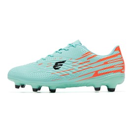 EPIMENO - Zapatos de fútbol ligeros para hombre y mujer, botas de rugby para exteriores, Verdoso cian/naranja/negro, 6 Women/4.5 Men
