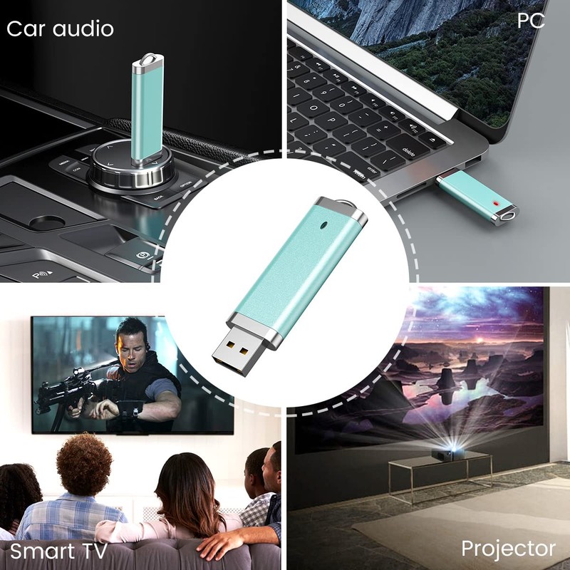 RAOYI 5 Pack 2GB USB Flash Drive Bulk Pack Memory