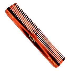 Vega Tortoise Shell Half Coarse Half Fine Small Sized Long Teeth Graduated Dressing Comb, Brown