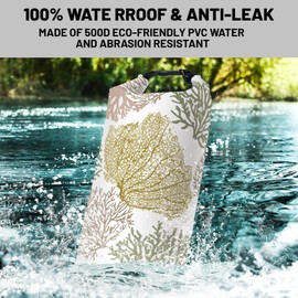 Cliduli Waterproof Dry Bag,Roll Top Coastal Summer Beach Coral Small Waterproof Backpack 5L/10L/20L Floating and Lightweight Bags for Kayaking, Boating, Fishing, Swimming and Camping