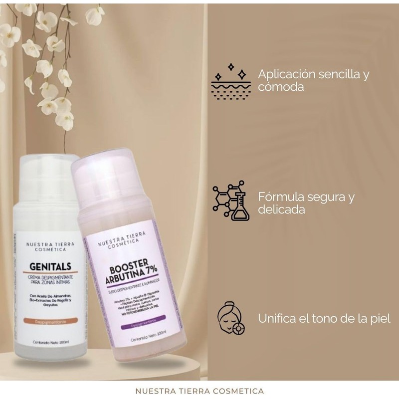 Kit despigmentante zona íntima Nuestra Tierra – Crema Genitals +