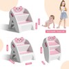 Folding Kids Step Stool for Bathroom and Potty Training,Anti-Slip, Anti-Tip