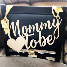Mommy to Be Chair Sign,Wooden Baby Shower Chair Decor for New Mommy Gender Reveal,Baby Shower Party Decor