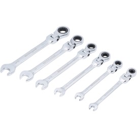 BGS Diy 30005 | Ratchet Combination Wrench Set | flexible Heads | Inch Sizes | 1/4" - 9/16" | 6 pcs.