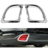 2 Pcs Chrome Plated ABS Rear Bumper Fog Light Lamp