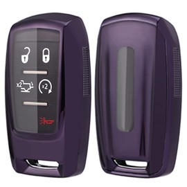360 Degree TPU Protector Key Fob Cover Case fit for 2021 2020 2019 Dodge Ram 1500 2500 3500 Rubber Keyless Entry Key Fob OHT-4882056 (Purple)