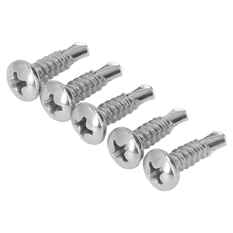 200PCS Round Head Drill Screws 304 Stainless Steel Self Drilling