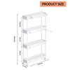 4 Tier Slim Storage Cart with Rolling Wheels (15.3" L