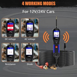 US Warehouse VDIAGTOOL V200 Power Probe 12V/24V Automotive Car Circuit Tester Electrical System Diagnostic Tools 40FT CableScreen Size: V200, Power Source: Corded Electric
