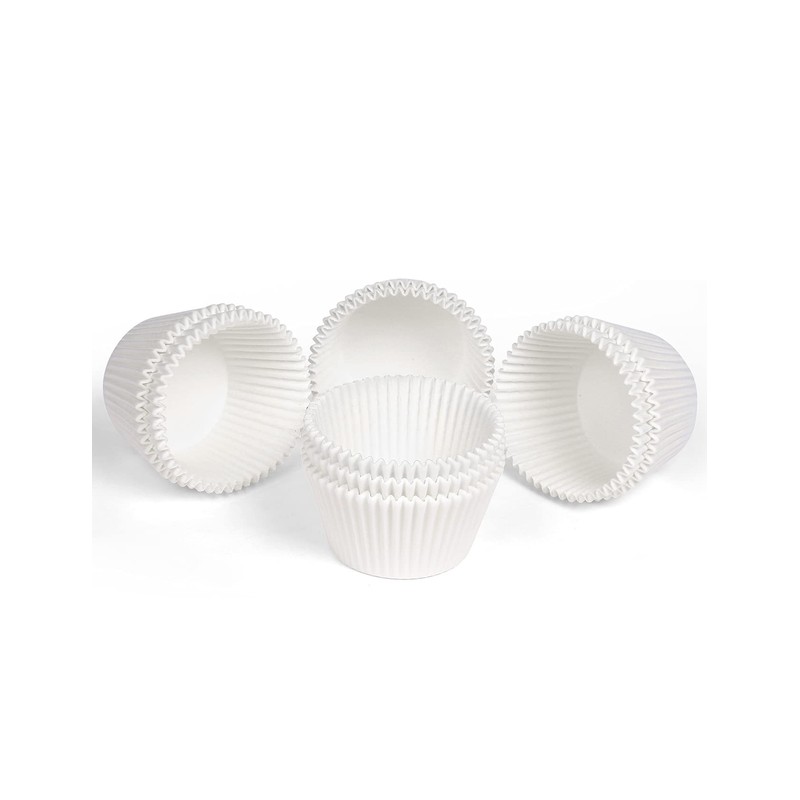 Jumbo White Cupcake Liners Greaseproof Paper 200-Count - Gifbera Odorless