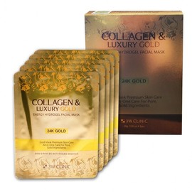 3W Collagen Luxury 24K Gold Hydrogel Mask Pack (5 Sheets)