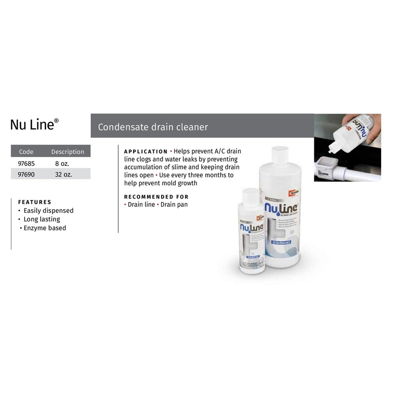 Liphontcta (4)-Pack NuLine HVAC Condensate Nu-Line Drain Cleaner, 8 Ounce