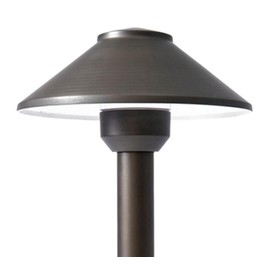 SPW Pro-Trade PT-PTH1-BS-LED Path Light Fixture 15" Riser Brass Housing Antique Brass Finish Includes 2.5W 2700K T3 LED 180 Lumens Outdoor Landscape Lighting