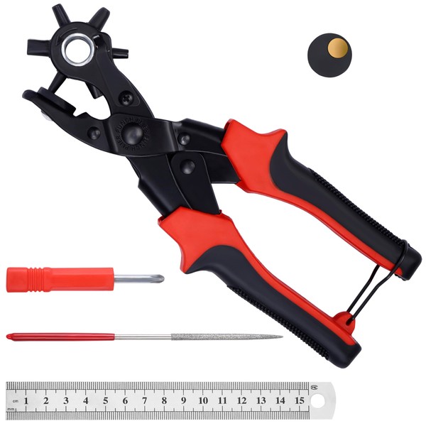 Kurtzy Leather Hole Punch - 6 Different Sizes - Heavy