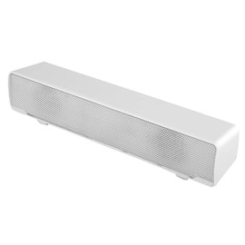 Computer Speakers, Portable USB Wired Desktop Speaker Mini Sound Bar Soundbar Speaker with 3D Surround Sound for Home Theater (White)