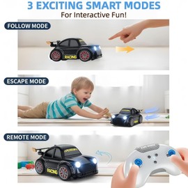 PanniOhye 3-in-1 Smart RC Car with Follow & Escape Modes, 360° Stunt Drift, Voice/Light Effects, and Pet Play Mode, 4WD Remote Control Car Toy for Kids and Cat Dogs​