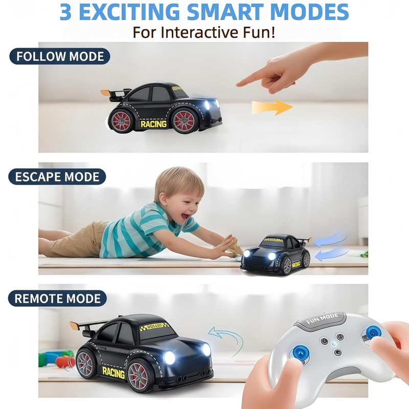 PanniOhye 3-in-1 Smart RC Car with Follow & Escape Modes,