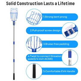 SANLIKE Fruit Picker Pole with Basket 11 FT Adjustable Higher Lightweight Fruit Grabber Tool with Extension Pole for Apple Avocado Lemon Peach Pear Mango and Other Fruit Tree Harvester