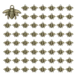PATIKIL Bee Charm, 100 Pcs Alloy Honeybee Charm Pendant for DIY Crafts, Dark Bronze, 0.6 x 0.8 Inch