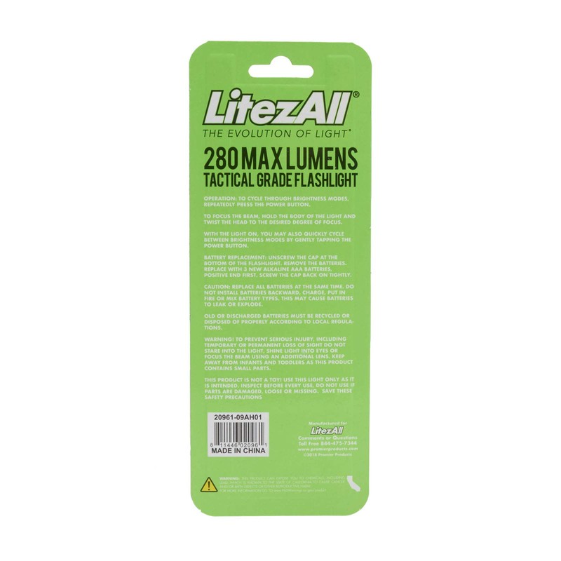 Promier 280 Lumen Tactical Grade Flashlight LA280FL624