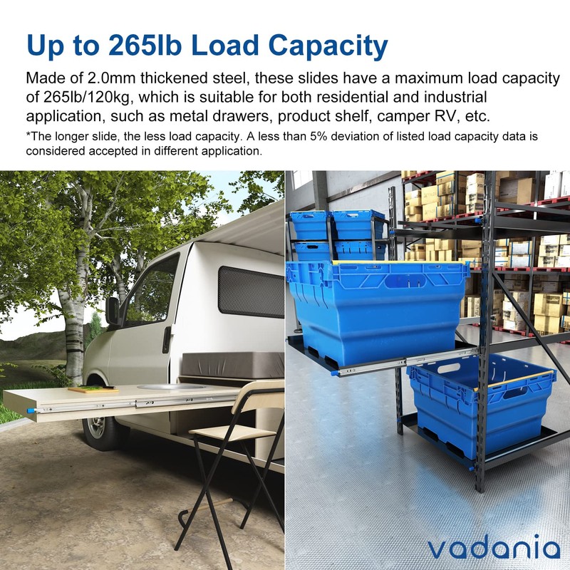 VADANIA 40" Heavy Duty Drawer Slide with Lock #VD2053, 2"