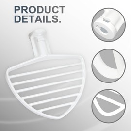 Pastry Tilt Head Stand Mixer Beater Attachment， KSMPB7W Pastry Beater for Bowl-Lift Stand Mixers (White)