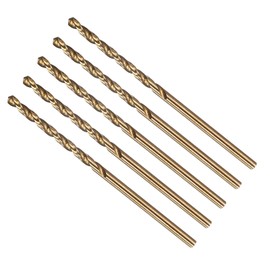 METALLIXITY 2mm Micro Drill Bit (#47) 5Pcs, 4341 High-Speed Steel Straight Shank 118° Gold for Drilling Low-to-medium Hardness Metal Copper Aluminum Plastic Wood