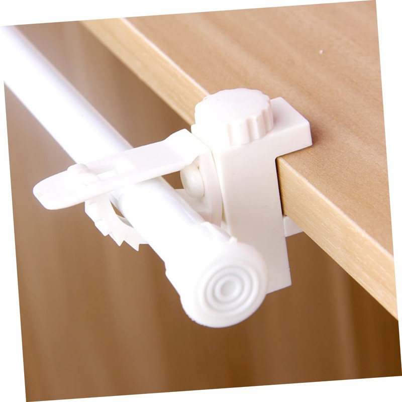 STOBAZA Curtain Rod Brackets No Drill 2 Pack White Pp