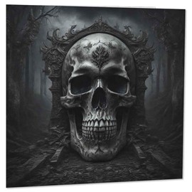 Gothic Skull Birthday Card - Alternative Goth Rock Punk bday card 145 x 145mm