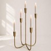 Gold 5 Arm Candelabra Candle Holder, Metal Taper Candle Stand