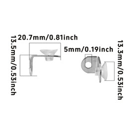 Runseaway 20Pcs Glass Shelf Right Angle Fixing Clip Bracket with Suction Cup, Wall Mounted Stainless Steel Glass Support Pegs Corner Brace Board Holder