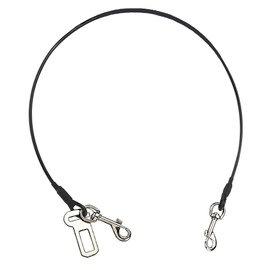 ACBungji Car Pet Dog Cat Seat Safety Belt Latch Buckle No-Chew Leash Restraint Harness Coated Stainless Steel Heavy Duty Isofix Connector Small Medium Large (39 INCH)