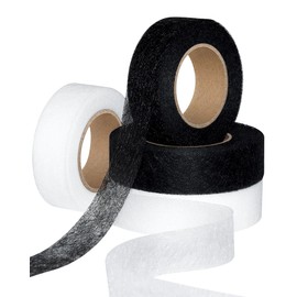 PLANTIONAL 4 Rolls Iron‑On Hemming Tape – Stitch Witchery Sewing Tape, 1″ x 22 yd Each (88 yd Total) – No‑Sew Fabric Fusing Tape for Pants, Clothes & Curtains, White & Black