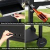 MASTER COOK Charcoal Grill with Two Side Tables, Heavy-duty Steel