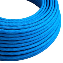 5Meters 3 Core Round Vintage Fabric Braided 0.75mm Flex Flexible Cable Electrical Wire for DIY Lamps Industrial Pendant Lights Lighting Appliances (Light Blue)