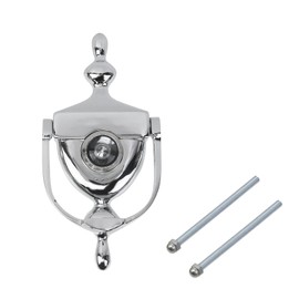 Pastlla Antique Door Knocker and Viewer, 180-Degree View Angle Door Knocker, 5.8 Inch Height Knocker Door Hardware Door Knockers Home (Silver)