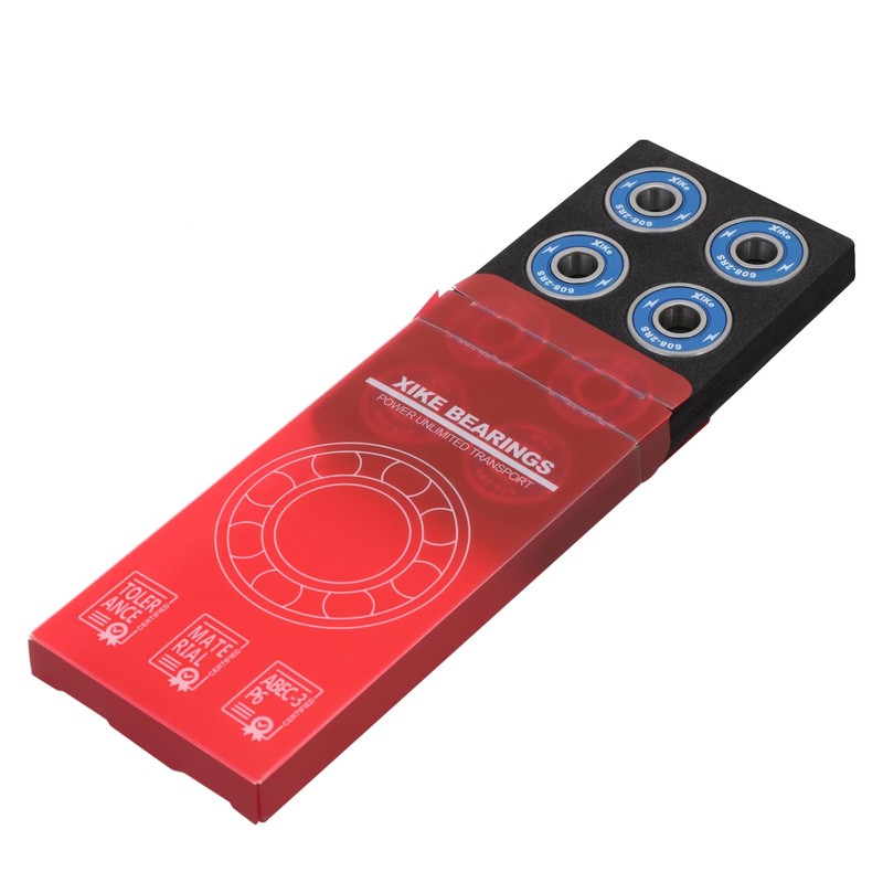 XiKe 8-Pack 608-2RS Skateboard Bearings, Blue, High-Speed 8x22x7mm, Durable Double