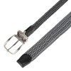 Tommy Bahama Men's Stretch Braided Reversible Leather Trim Belt, Black/Gray,