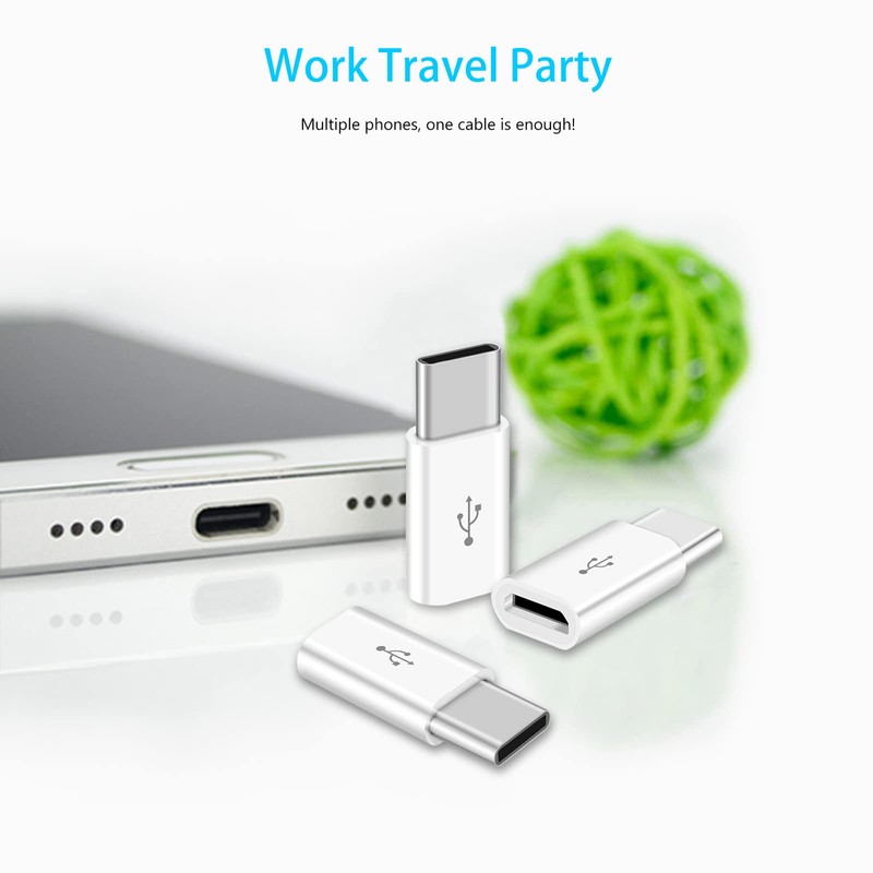 Wansurs 10 Pack Micro USB to USB C Adapter,USB Type