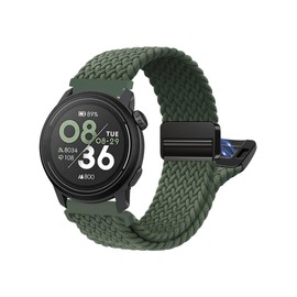 Yeahxing Braided Bands for COROS PACE 2 Band - Magnetic Clasp Stretchy Strap Replace for COROS APEX 2/ APEX 42mm Breathable Sport Wristband for Men Women, Olive Green