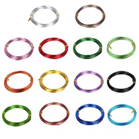 14Pcs Crafting DIY Aluminum Craft Wire Soft Easy Bendable Wire Wrapping Beading Thread Tarnish Resistant Flexible Metal Wire for Craft Jewellery Making