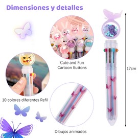 12 Pzs Bolígrafos Multicolores 10 en 1 de 0,5 mm, Bolígrafo Retráctil de Colores, Pluma Multicolor de Punta Fina para Oficina Material, Escolar, Estudiantes, Regalo para Niños