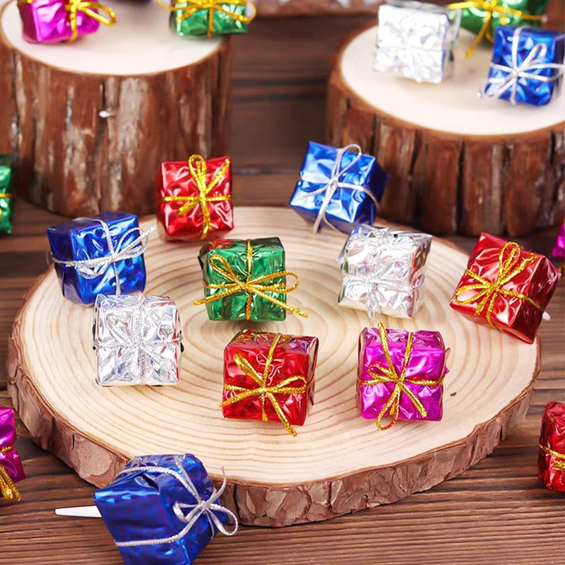 GZGXKJ 96pcs Decorations 2.5cm Mini Boxes Christmas Tree Hanging Decorations