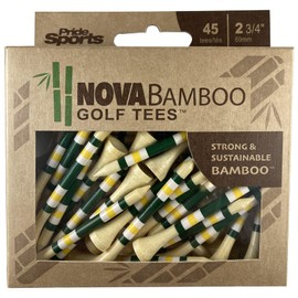 PrideSports 2-3/4" Nova Bamboo Tees White/Yellow/Green Stripe