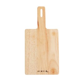 Acacia AA-028NT Wooden Wood Square Cutting Board with Handle, S, Natural