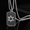 Star of David Pendant Shield Hexagram Titanium Neckalce,Six Pointed Star